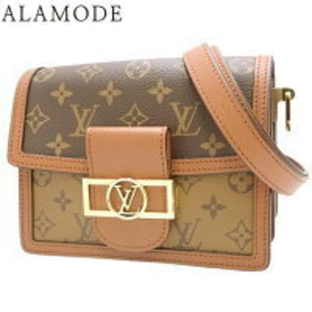 Louis Vuitton Monogram Reverse Dauphine Shoulder Bag Clutch Brown Camel